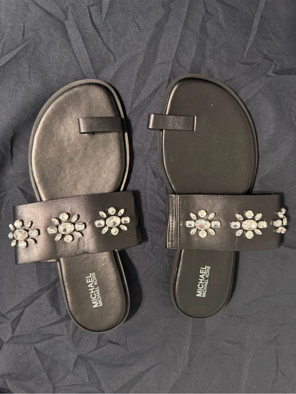NWOT Michael Kors Black Sonya Embellished Sandal Size 7